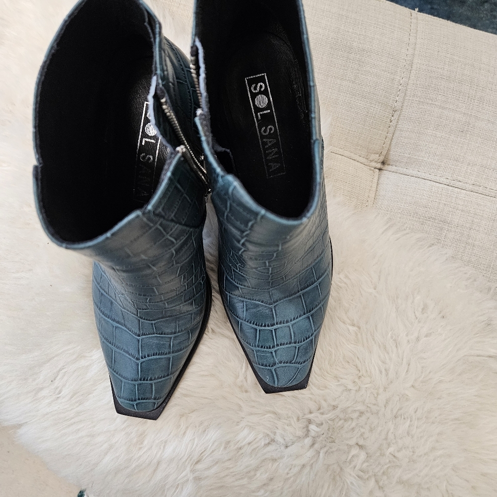 Sol Sana Croc-Embossed Ankle Boots - Picture 7 of 7